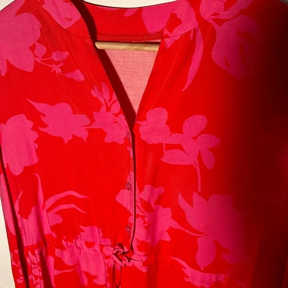 Red and Pink Floral Maxi Dress - Picture 4 of 6